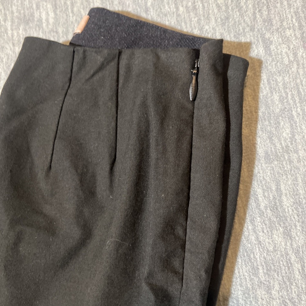 Rebecca Taylor TAILORED Pants Women Sz 0 Black Trouser Dress Skinny Side Zip - Picture 6 of 11
